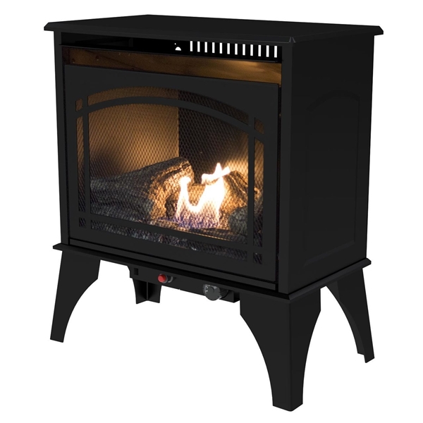 Kozy World Phoenix GSD2210 Gas Stove, 20,000 Btu, Natural Gas/Propane,  Steel, Black
